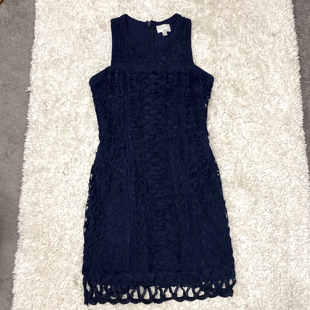 Greylin Stretch Halter Dress (navy) NWOT